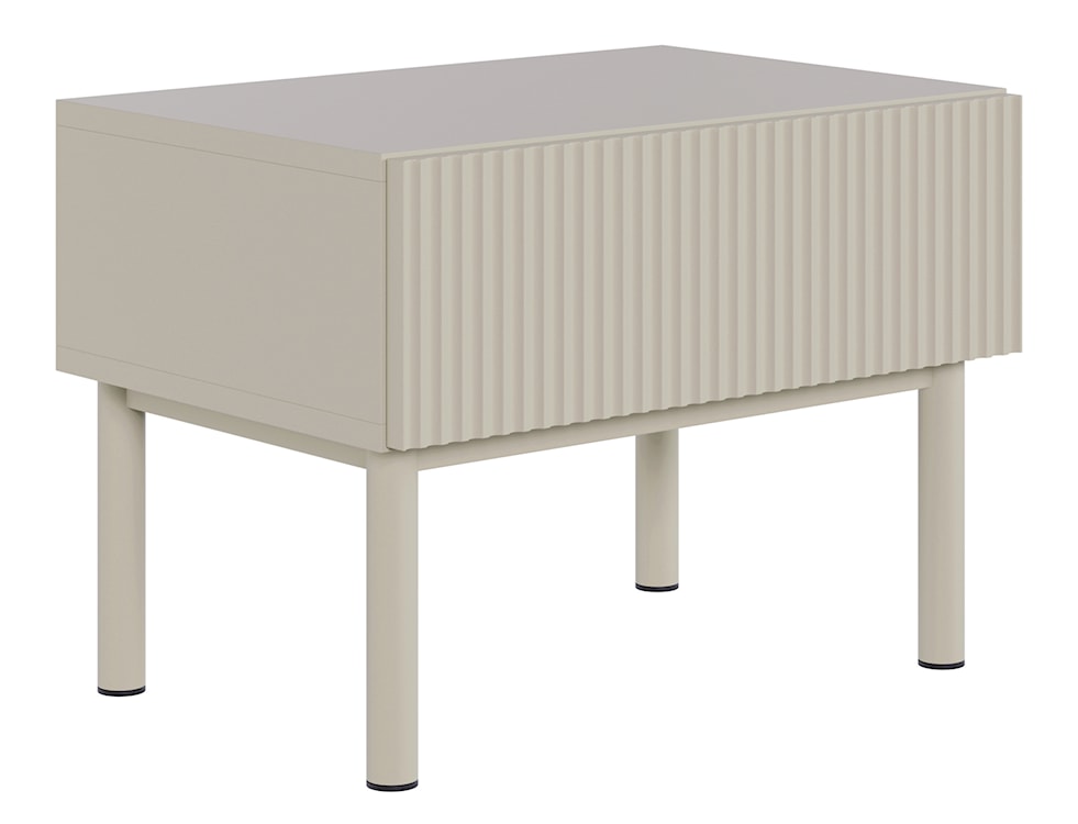 Szafka nocna Veldio New z frezowanym frontem i szufladą 50 cm szary beż 