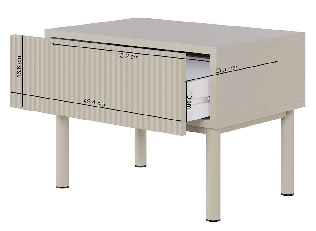 Szafka nocna Veldio New z frezowanym frontem i szufladą 50 cm czarna  - zdjęcie 9