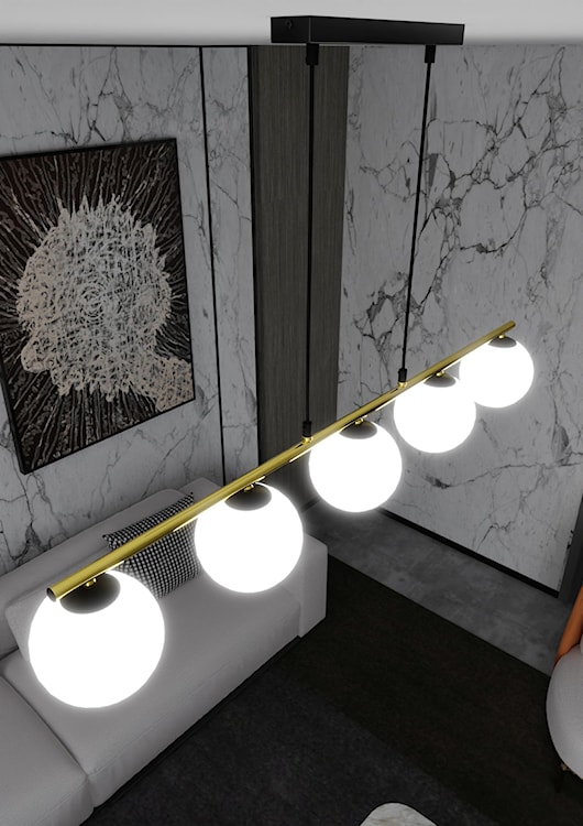 Lampa wisząca Ventisso czarno-złota x5  - zdjęcie 5