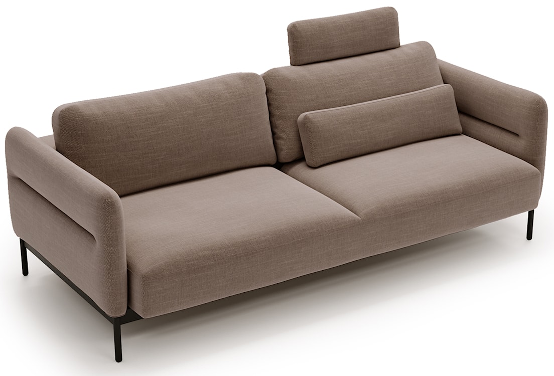 Kanapa rozkładana trzyosobowa Solianero jasnobrązowa plecionka  - zdjęcie 7