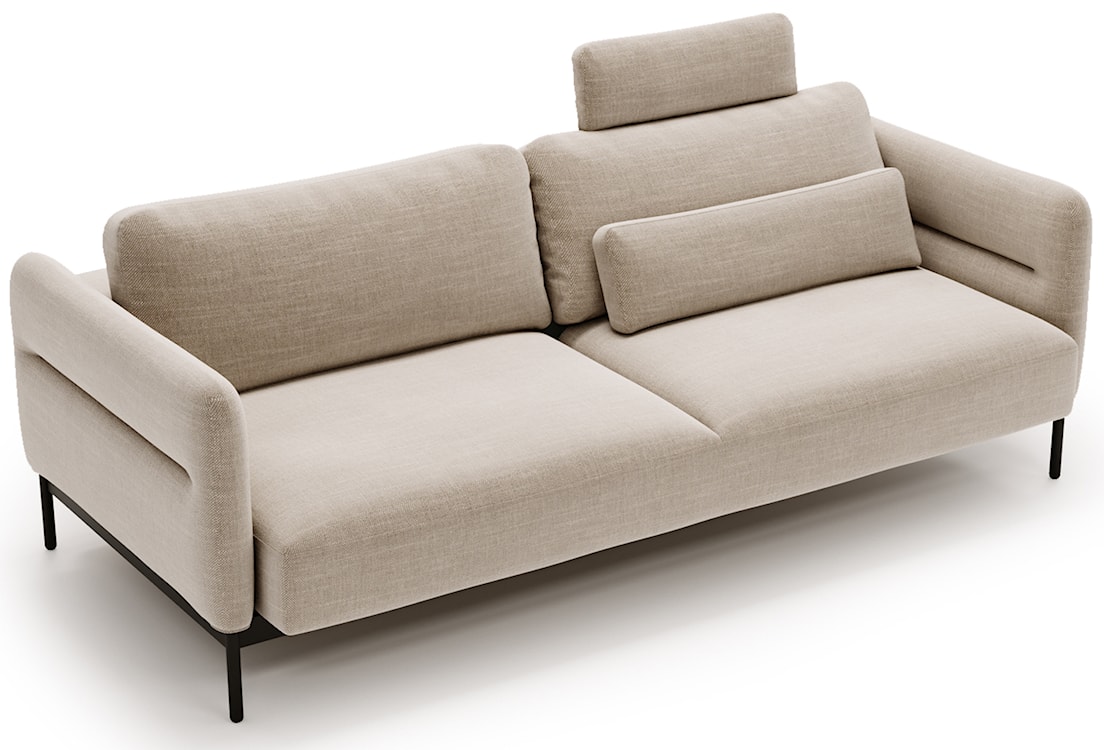 Kanapa rozkładana trzyosobowa Solianero beżowa plecionka  - zdjęcie 6