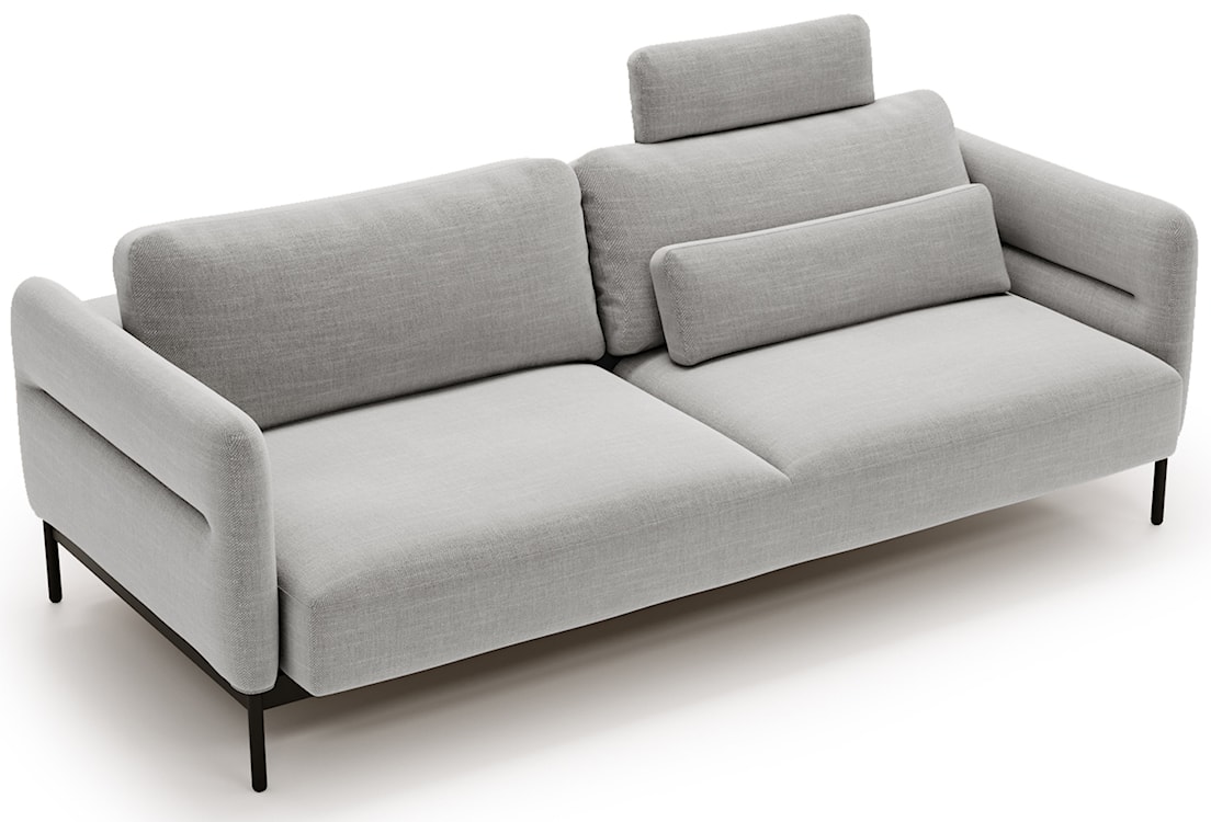 Kanapa rozkładana trzyosobowa Solianero jasnoszara plecionka  - zdjęcie 7