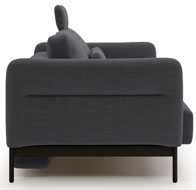 Kanapa rozkładana trzyosobowa Solianero ciemnoszara plecionka  - zdjęcie 9