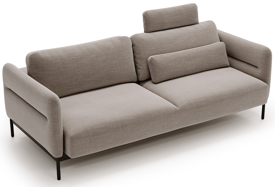 Kanapa rozkładana trzyosobowa Solianero szarobeżowa plecionka  - zdjęcie 6