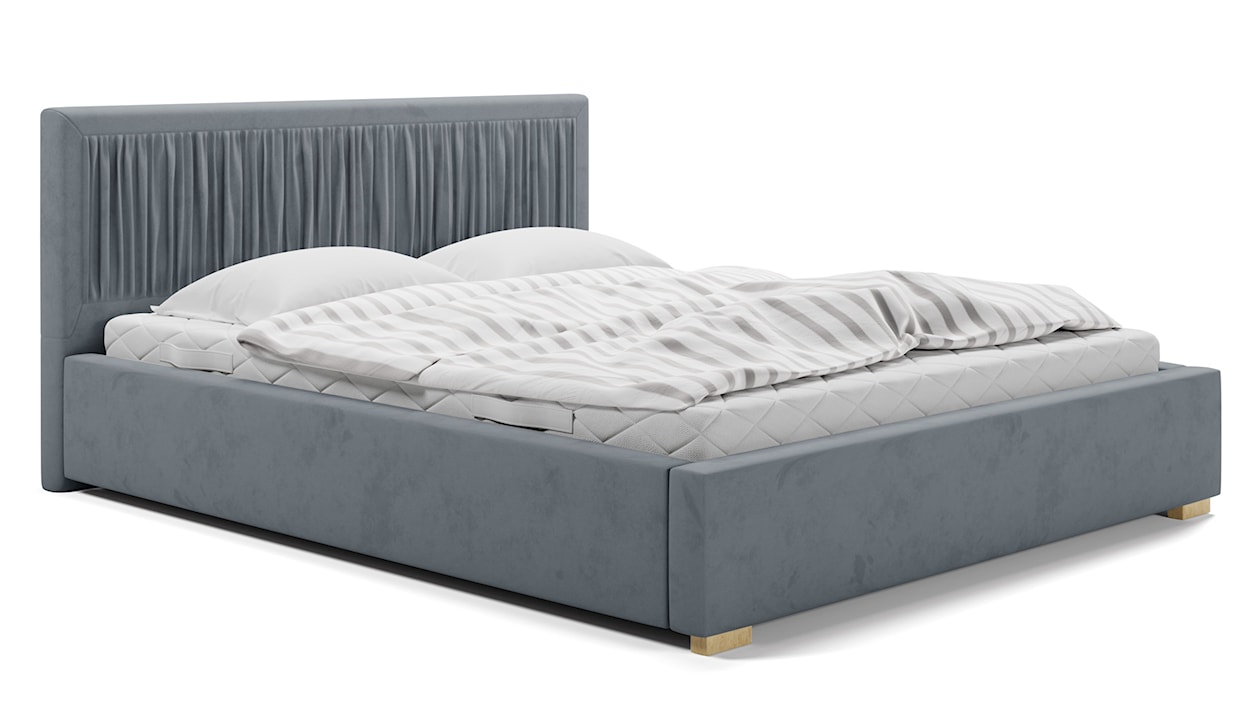 Łóżko tapicerowane 120x200 cm Torrento z pojemnikiem ciemnoszare velvet hydrofobowe 