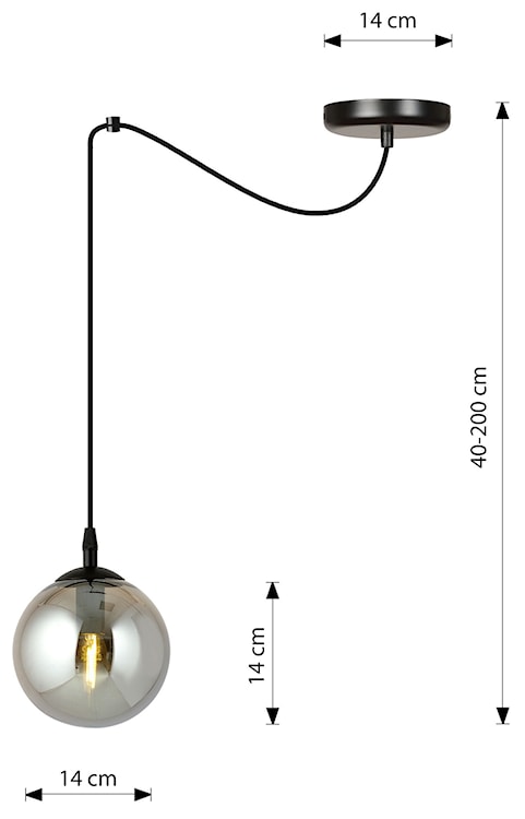 Lampa wisząca Vetralla grafitowa  - zdjęcie 4