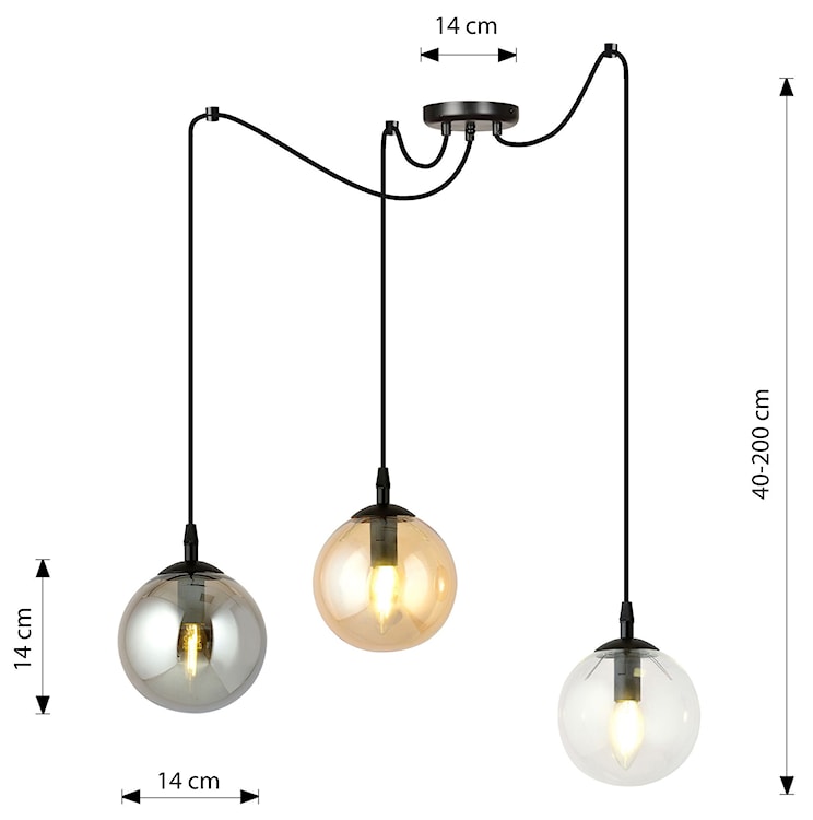 Lampa wisząca Vetralla mix kolorów x3  - zdjęcie 4