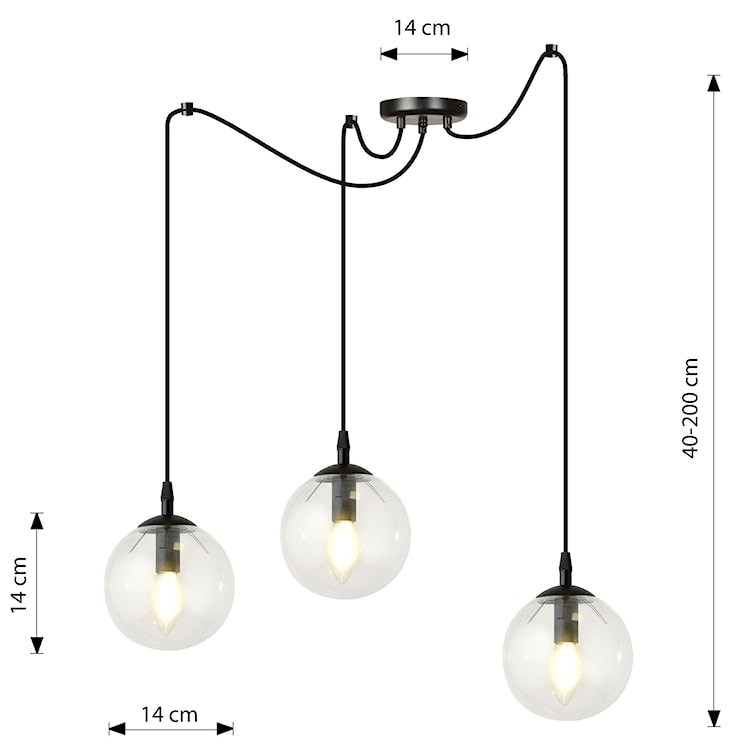 Lampa wisząca Vetralla transparentna x3  - zdjęcie 4