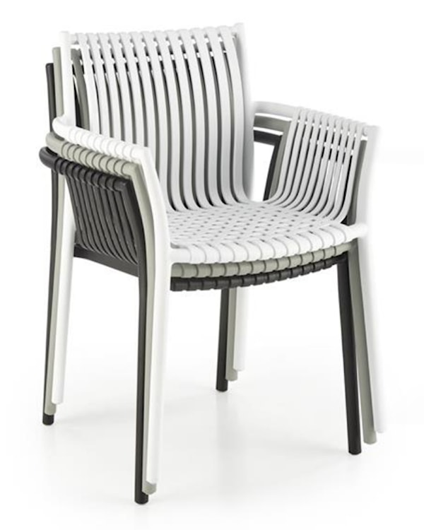 Krzesło z tworzywa Tatory z podłokietnikami białe  - zdjęcie 2