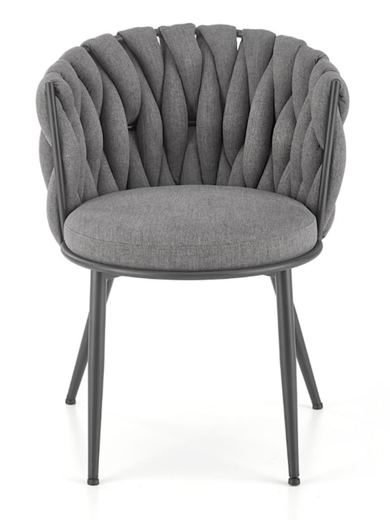 Krzesło tapicerowane Manvers szare na czarnej podstawie  - zdjęcie 5