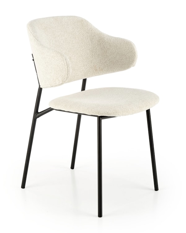 Krzesło tapicerowane Roomely z podłokietnikami kremowy  - zdjęcie 5