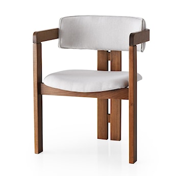 Krzesło tapicerowane Whirre szare/orzech