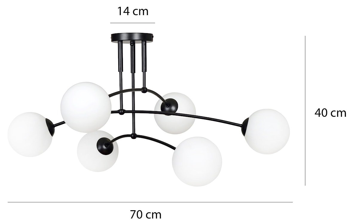 Lampa sufitowa Vinadio czarna x6  - zdjęcie 11