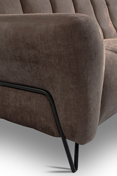 Sofa dwuosobowa Volare brązowa szenil łatwoczyszczący  - zdjęcie 4