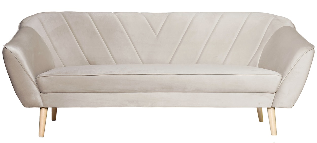 Sofa trzyosobowa Voltana jasnobeżowa welur