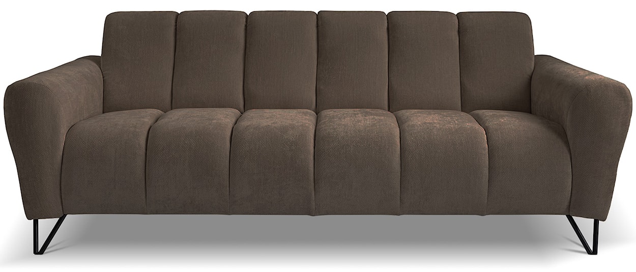 Sofa trzyosobowa Volare brązowa szenil łatwoczyszczący 