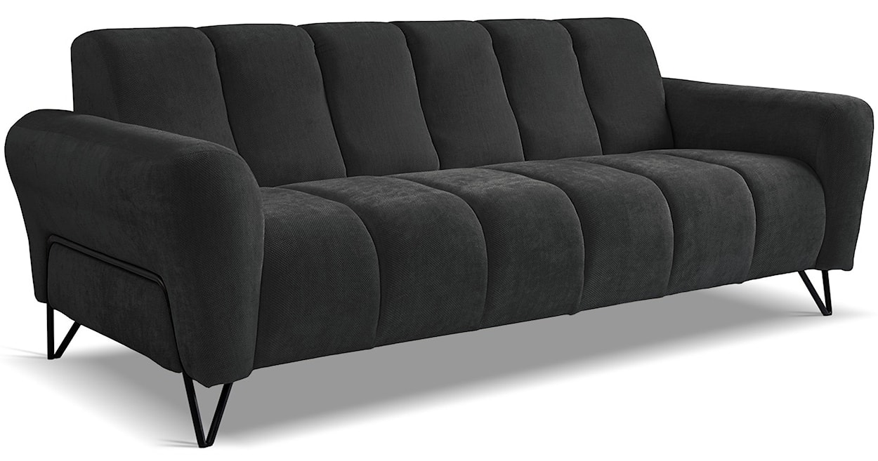 Sofa trzyosobowa Volare czarna szenil łatwoczyszczący  - zdjęcie 3