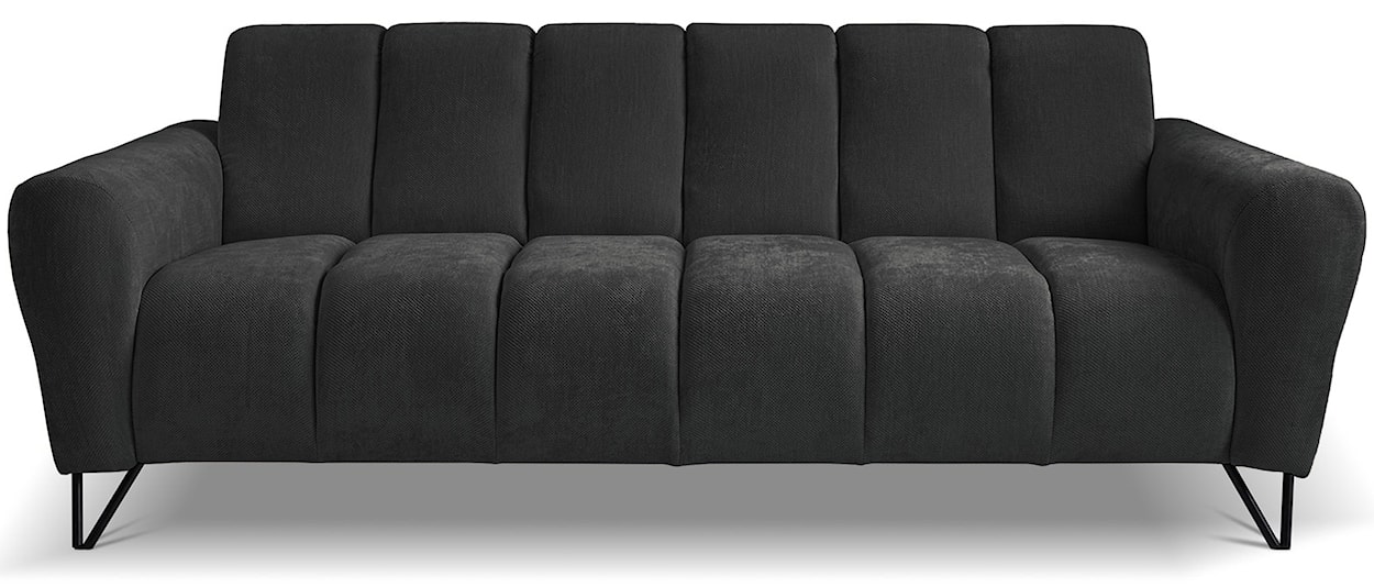 Sofa trzyosobowa Volare czarna szenil łatwoczyszczący 