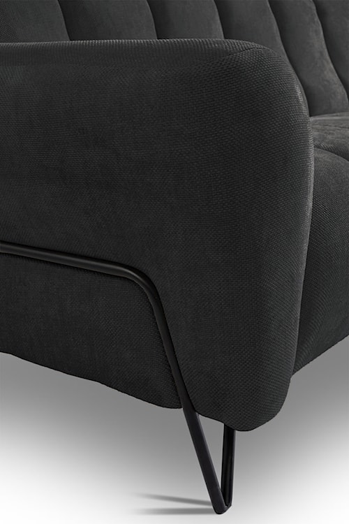 Sofa trzyosobowa Volare czarna szenil łatwoczyszczący  - zdjęcie 4