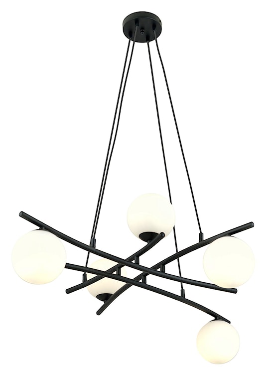 Lampa wisząca Vrestello czarno-biała x5  - zdjęcie 3