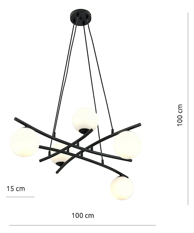 Lampa wisząca Vrestello czarno-biała x5  - zdjęcie 4