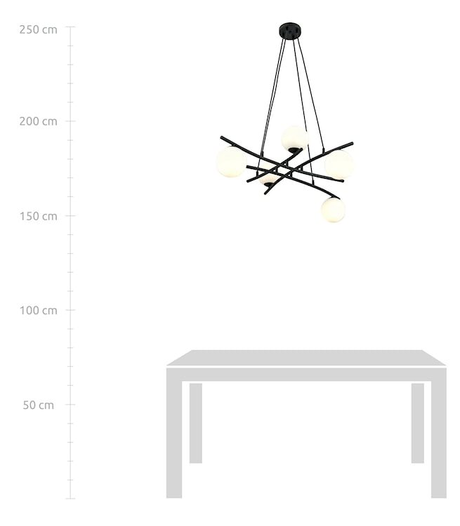 Lampa wisząca Vrestello czarno-biała x5  - zdjęcie 5