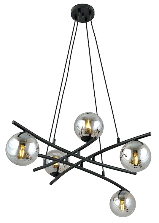 Lampa wisząca Vrestello czarno-grafitowa x5  - zdjęcie 3