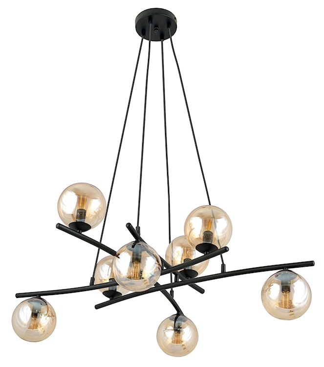 Lampa wisząca Vrestello czarno-miodowa x8 