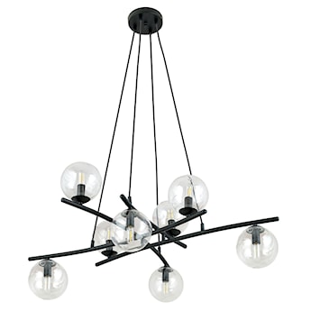 Lampa wisząca Vrestello czarno-transparentna x8