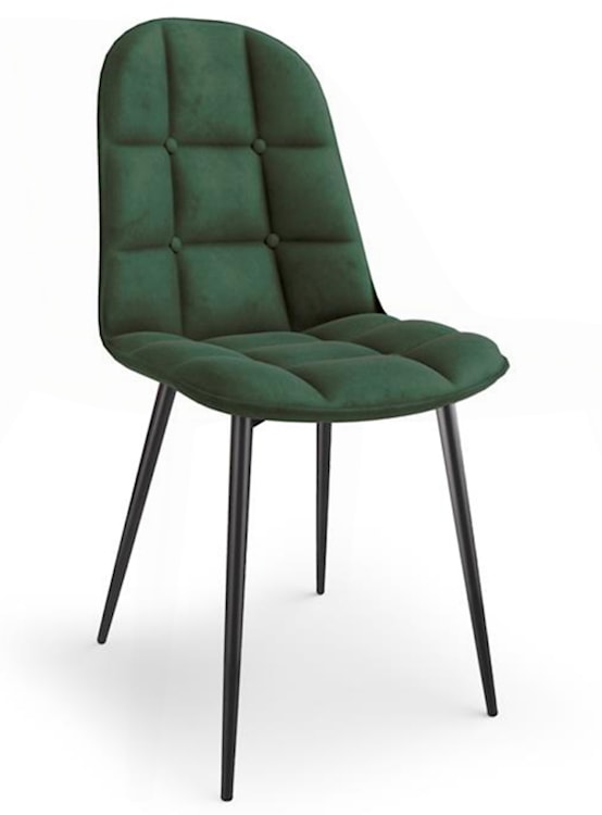 Krzesło tapicerowane Ligally pikowane zielone