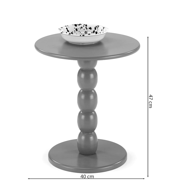 Stolik kawowy Ovidal okrągły blat 40 cm czarny  - zdjęcie 2