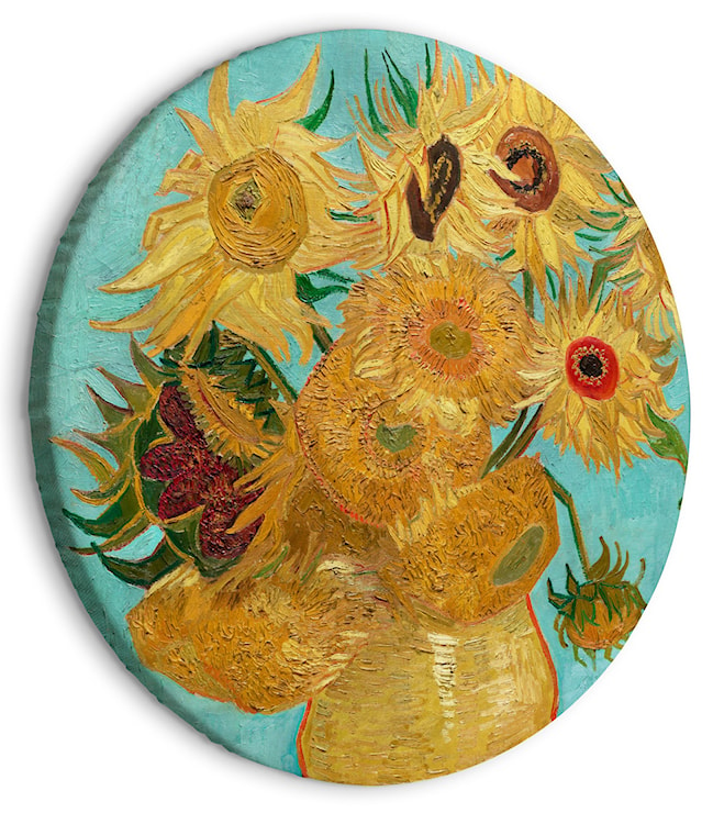 Obraz okrągły Wazon z dwunastoma słonecznikami Vincent van Gogh średnica 40 cm