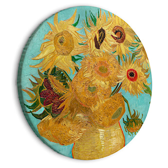 Obraz okrągły Wazon z dwunastoma słonecznikami Vincent van Gogh średnica 60 cm