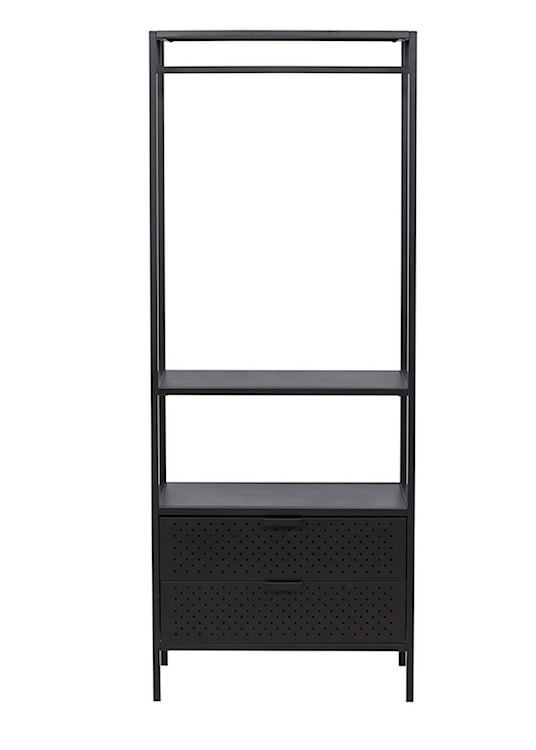 Wieszak stojący Efenes 180x70 cm z dwiema szufladami czarny  - zdjęcie 6