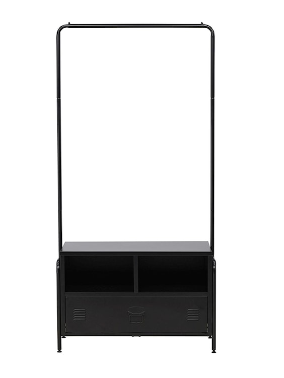 Wieszak stojący Feriall 175x100 cm z dużą szufladą czarny  - zdjęcie 6