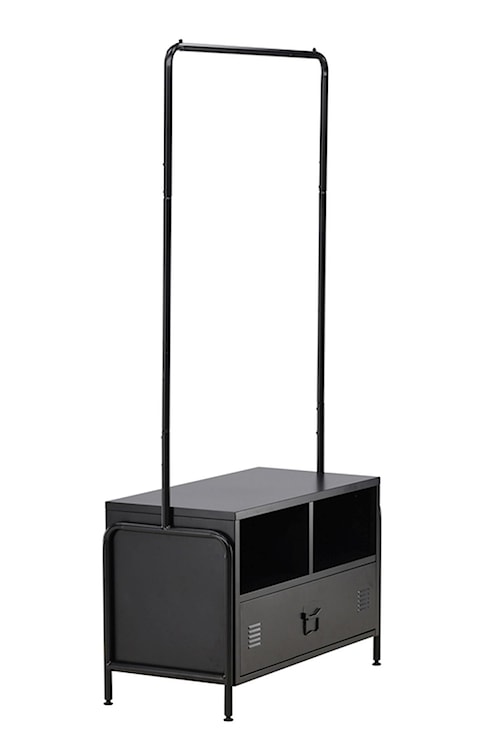 Wieszak stojący Feriall 175x100 cm z dużą szufladą czarny  - zdjęcie 9