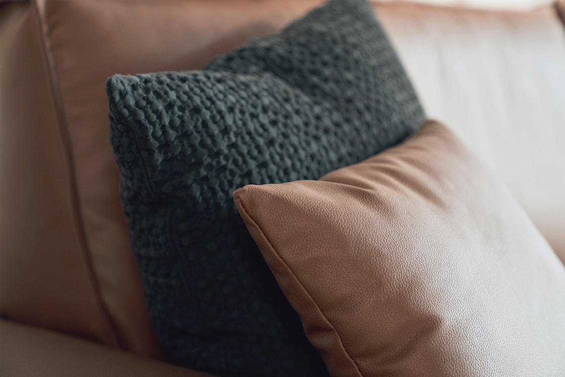 Kanapa rozkładana trzyosobowa Farese Cuero z pojemnikiem brązowa ekoskóra łatwoczyszcząca  - zdjęcie 5