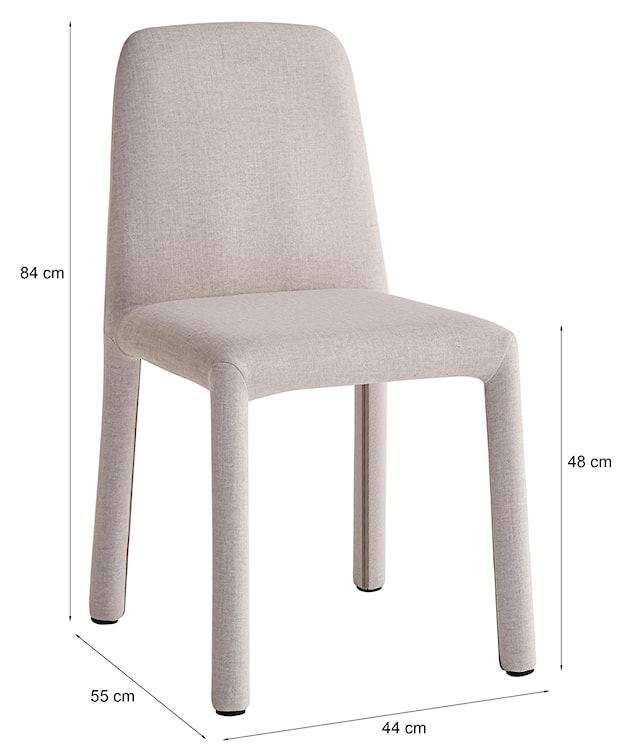 Krzesło tapicerowane Wovica w tkaninie łatwoczyszczącej kremowy welur  - zdjęcie 7
