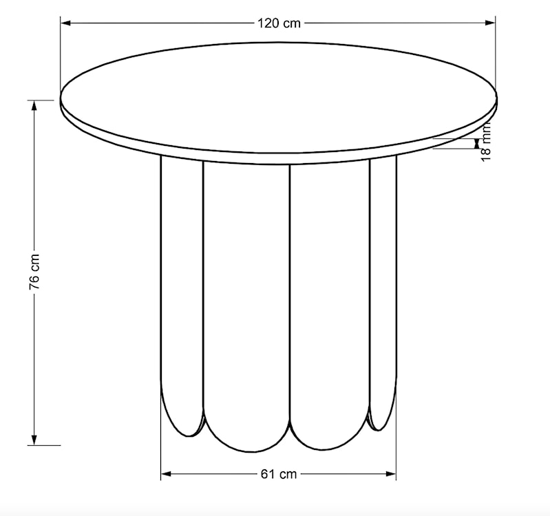 Stół okrągły Micruz średnica 120 cm dąb naturalny  - zdjęcie 6