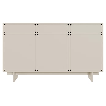 Komoda trzydrzwiowa Wuwu z trzema szufladami 150 cm szarobeżowa