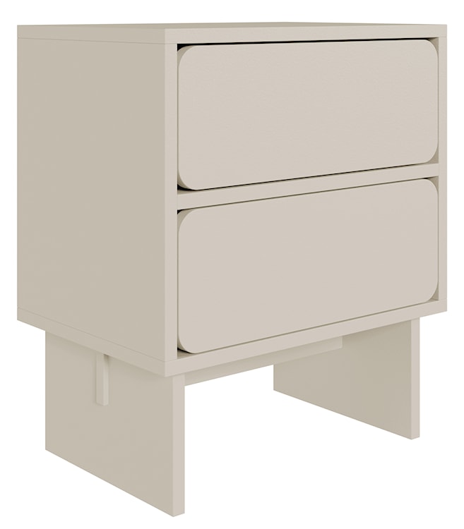 Szafka nocna Wuwu z dwiema szufladami 50 cm szarobeżowa  - zdjęcie 2