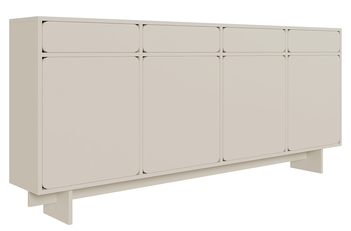 Komoda czterodrzwiowa Wuwu z czterema szufladami 200 cm szarobeżowa  - zdjęcie 2