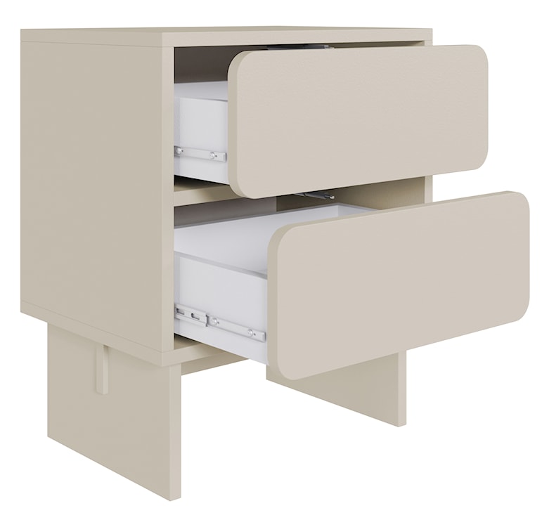 Szafka nocna Wuwu z dwiema szufladami 50 cm szarobeżowa  - zdjęcie 5