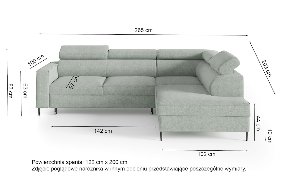 Narożnik z funkcją spania Vero L-kształtny z pojemnikiem beżowy plecionka lewostronny  - zdjęcie 8