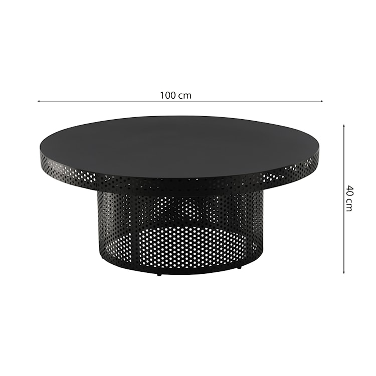 Stolik kawowy Brallify okrągły 100 cm czarny  - zdjęcie 6