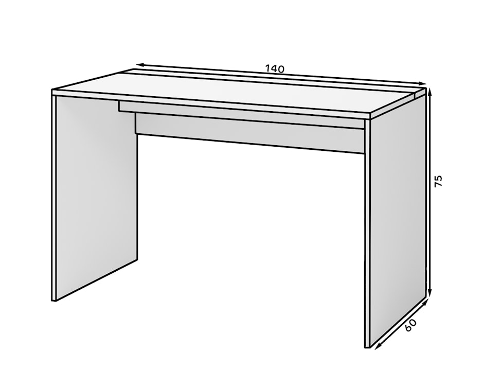 Biurko Repono 140cm ze schowkiem Czarne  - zdjęcie 9