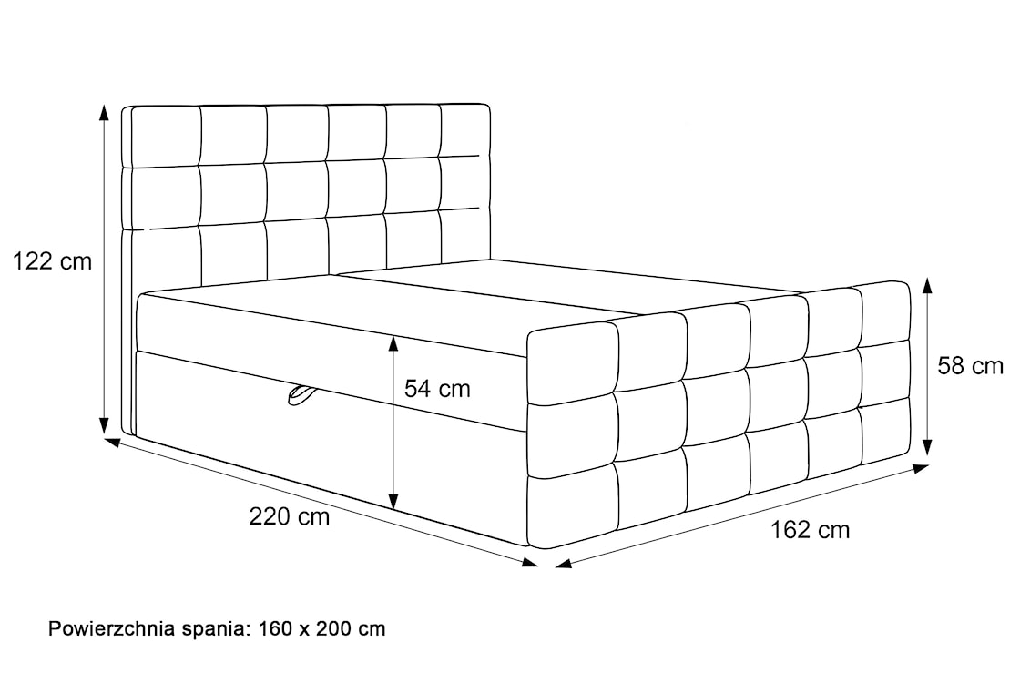 Łóżko kontynentalne 160x200 cm Padwa z pojemnikami i topperem oliwkowe welur  - zdjęcie 5