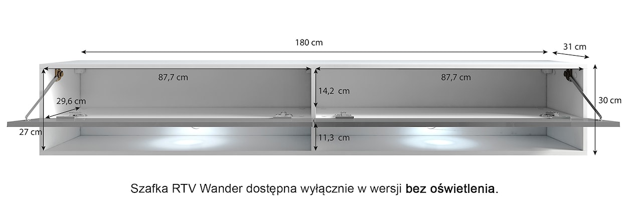 Szafka RTV dwudrzwiowa Wander 180 cm biała jodełka  - zdjęcie 7