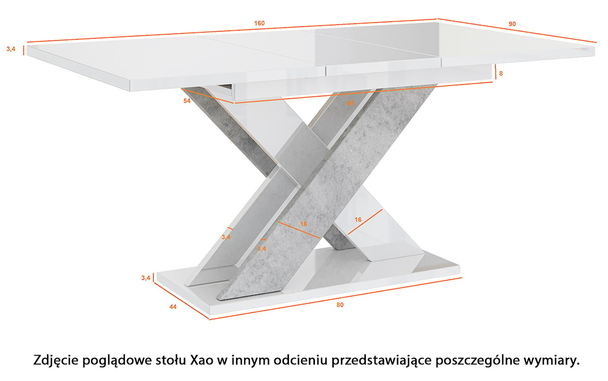 Stół rozkładany Xao 120-160x90 cm dąb artisan/czarny  - zdjęcie 8