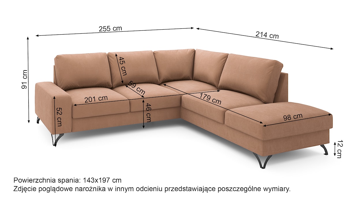 Narożnik z funkcją spania Bewello L-kształtny z boczkiem i pojemnikiem jasnoszary welur łatwoczyszczący hydrofobowy prawostronny  - zdjęcie 6